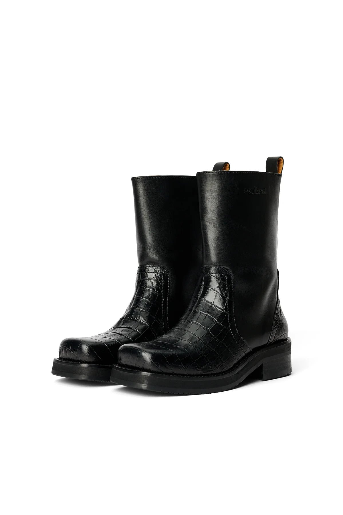 SOULLAND DELAWARE croco boots Footwear Black